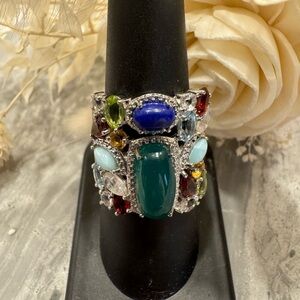 Ross Simons Multicolor Gemstone Sterling Silver Ring